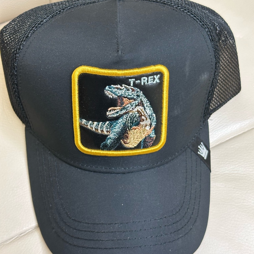 T-Rex Black and Gold Reptile Trucker Cap